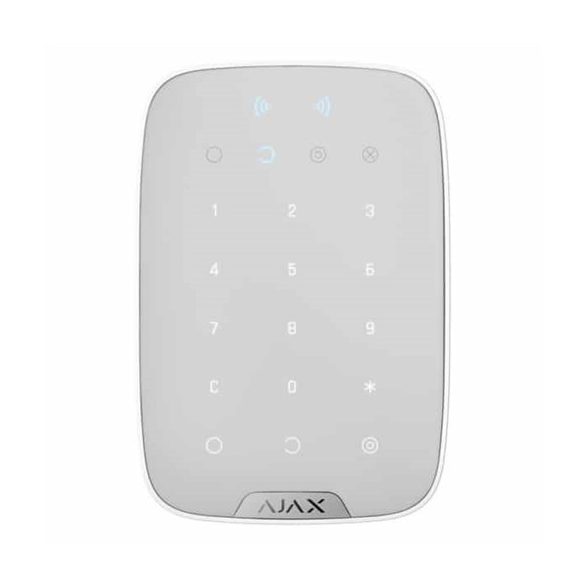 AJAX Keypad Plus WH Fehér vezetéknélküli  érintés vezérelt kezelő Proxy olvasóval