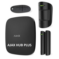   AJAX StarterKit PLUS Black HUB PLUSx1, M otionProtectx1, DoorProtectx1, SpaceCont