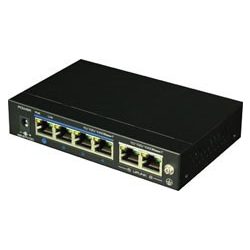   DAS-2042P 4-port PoE switch + 2 x uplink  port. 4 x 10/100 Base-