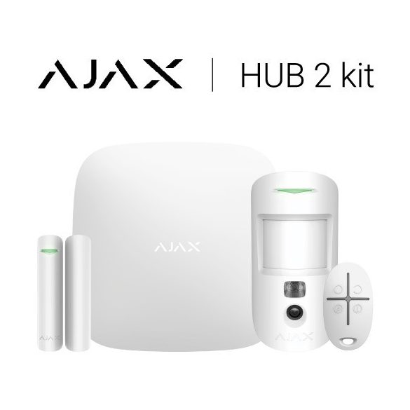 AJAX STARTER KIT CAM WH  1/HUB2 1/Motion Cam  1/DoorProtect 1/Space Control